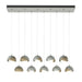 Brooklyn 10-Light Double Shade Pendant in Vintage Platinum with Soft Gold Accent - 131205-SKT-STND-82-84-GG0711 by Hubbardton Forge