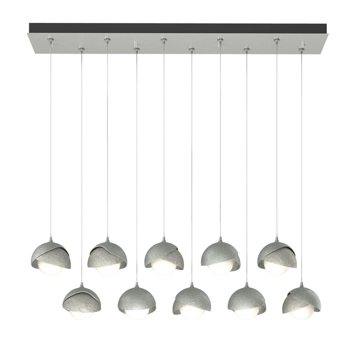 Brooklyn 10-Light Double Shade Pendant in Vintage Platinum with Sterling Accent - 131205-SKT-STND-82-85-GG0711 by Hubbardton Forge