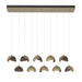 Brooklyn 10-Light Double Shade Pendant in Soft Gold with Bronze Accent - 131205-SKT-STND-84-05-GG0711 by Hubbardton Forge