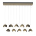 Brooklyn 10-Light Double Shade Pendant in Soft Gold with Dark Smoke Accent - 131205-SKT-STND-84-07-GG0711 by Hubbardton Forge