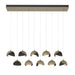 Brooklyn 10-Light Double Shade Pendant in Soft Gold with Black Accent - 131205-SKT-STND-84-10-GG0711 by Hubbardton Forge