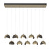 Brooklyn 10-Light Double Shade Pendant in Soft Gold with Oil Rubbed Bronze Accent - 131205-SKT-STND-84-14-GG0711 by Hubbardton Forge