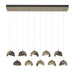 Brooklyn 10-Light Double Shade Pendant in Soft Gold with Natural Iron Accent - 131205-SKT-STND-84-20-GG0711 by Hubbardton Forge