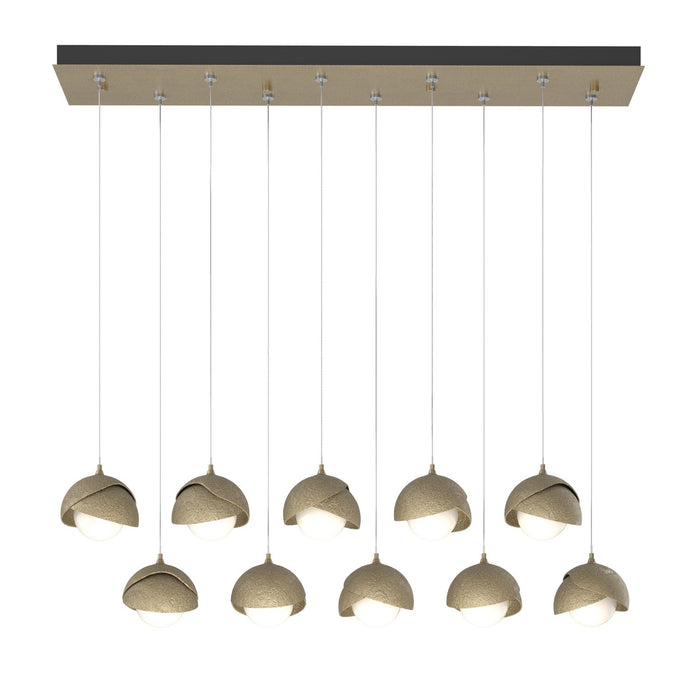 Brooklyn 10-Light Double Shade Pendant in Soft Gold with Soft Gold Accent - 131205-SKT-STND-84-84-GG0711 by Hubbardton Forge