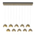 Brooklyn 10-Light Double Shade Pendant in Soft Gold with Modern Brass Accent - 131205-SKT-STND-84-86-GG0711 by Hubbardton Forge