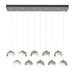 Brooklyn 10-Light Double Shade Pendant in Sterling with White Accent - 131205-SKT-STND-85-02-GG0711 by Hubbardton Forge