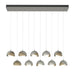 Brooklyn 10-Light Double Shade Pendant in Sterling with Soft Gold Accent - 131205-SKT-STND-85-84-GG0711 by Hubbardton Forge