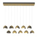 Brooklyn 10-Light Double Shade Pendant in Modern Brass with Dark Smoke Accent - 131205-SKT-STND-86-07-GG0711 by Hubbardton Forge