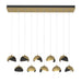 Brooklyn 10-Light Double Shade Pendant in Modern Brass with Black Accent - 131205-SKT-STND-86-10-GG0711 by Hubbardton Forge