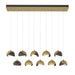 Brooklyn 10-Light Double Shade Pendant in Modern Brass with Oil Rubbed Bronze Accent - 131205-SKT-STND-86-14-GG0711 by Hubbardton Forge