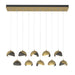 Brooklyn 10-Light Double Shade Pendant in Modern Brass with Natural Iron Accent - 131205-SKT-STND-86-20-GG0711 by Hubbardton Forge