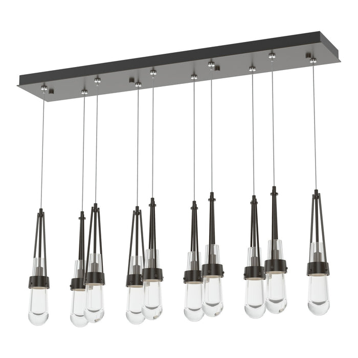 Link 10-Light Clear Glass Pendant in Oil Rubbed Bronze - 131207-SKT-STND-14-ZM0434 by Hubbardton Forge