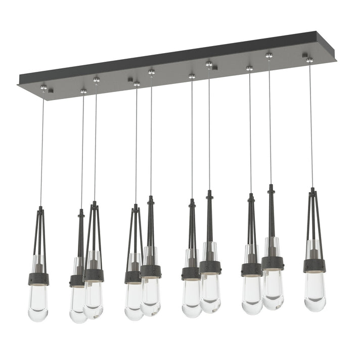 Link 10-Light Clear Glass Pendant in Natural Iron - 131207-SKT-STND-20-ZM0434 by Hubbardton Forge