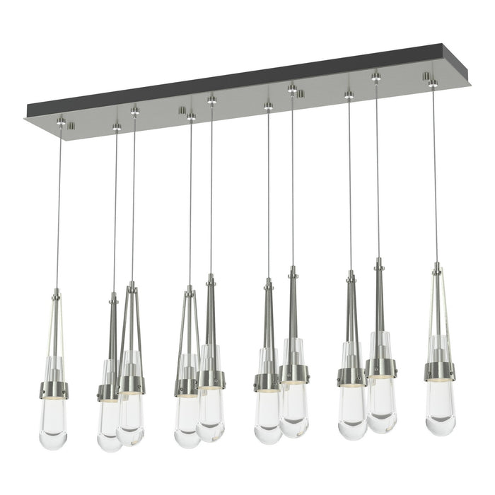 Link 10-Light Clear Glass Pendant in Sterling - 131207-SKT-STND-85-ZM0434 by Hubbardton Forge