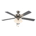 Solana 52" Ceiling Fan in Brushed Nickel - Lamps Expo