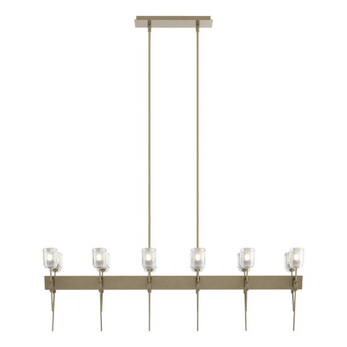 Echo 12-Light Linear Pendant in Soft Gold - 131525-SKT-MULT-84-YC0369 by Hubbardton Forge