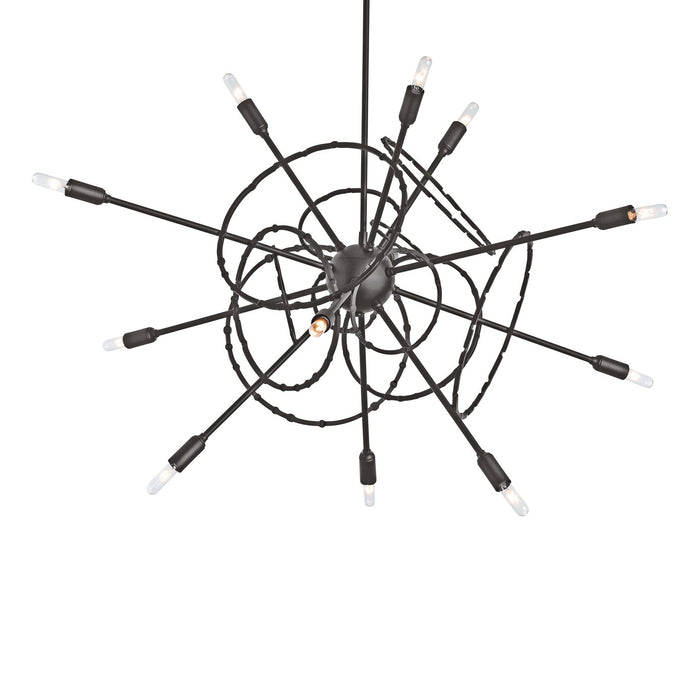 Olympus 12-Light Starburst Pendant in Dark Smoke - 131604-SKT-MULT-07 by Hubbardton Forge