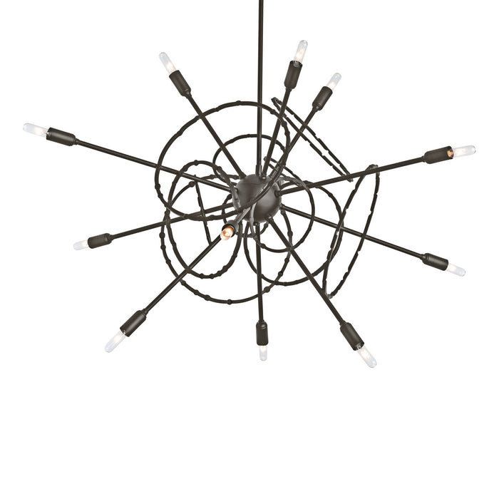 Olympus 12-Light Starburst Pendant in Oil Rubbed Bronze - 131604-SKT-MULT-14 by Hubbardton Forge