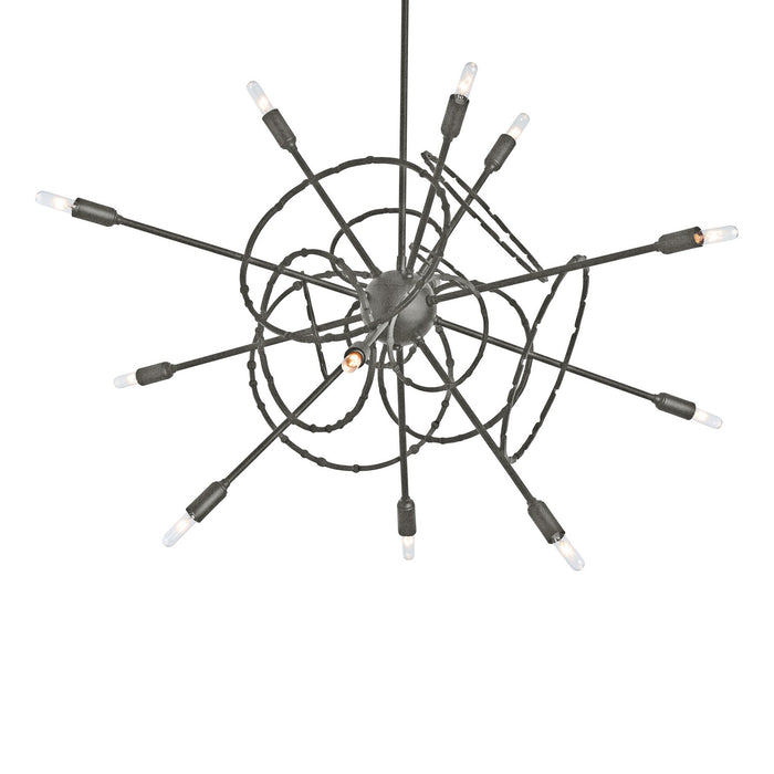 Olympus 12-Light Starburst Pendant in Natural Iron - 131604-SKT-MULT-20 by Hubbardton Forge