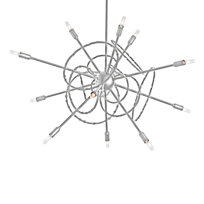 Olympus 12-Light Starburst Pendant in Sterling - 131604-SKT-MULT-85 by Hubbardton Forge