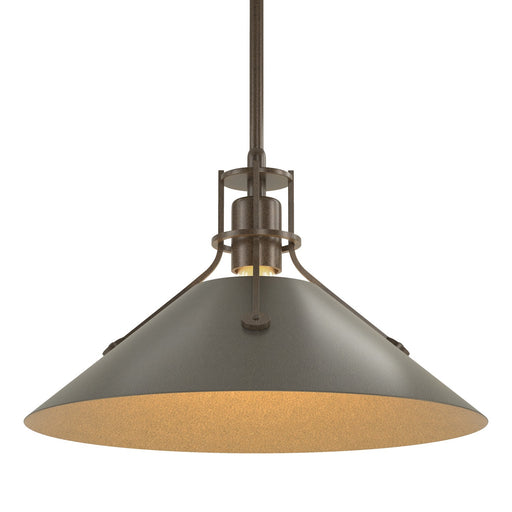 Henry Medium Steel Shade Pendant in Bronze with Dark Smoke Accent - 134550-SKT-MULT-05-07 by Hubbardton Forge