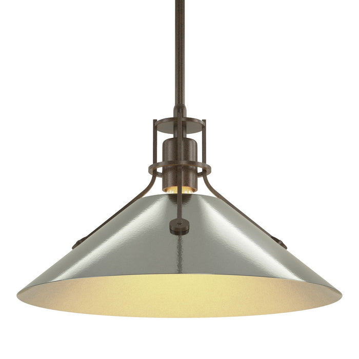 Henry Medium Steel Shade Pendant in Bronze with Sterling Accent - 134550-SKT-MULT-05-85 by Hubbardton Forge