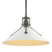 Henry Medium Steel Shade Pendant in Dark Smoke with White Accent - 134550-SKT-MULT-07-02 by Hubbardton Forge