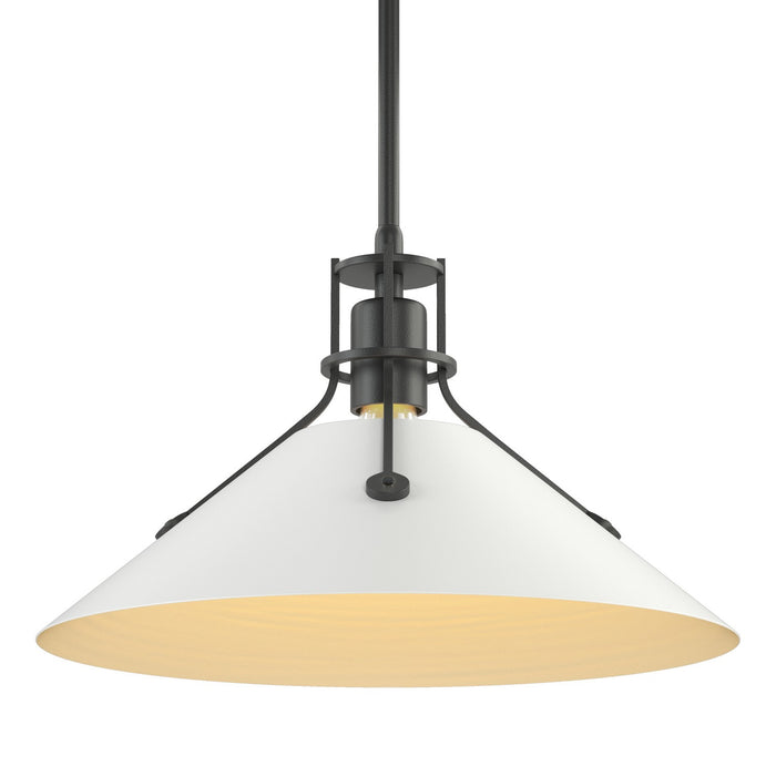 Henry Medium Steel Shade Pendant in Black with White Accent - 134550-SKT-MULT-10-02 by Hubbardton Forge