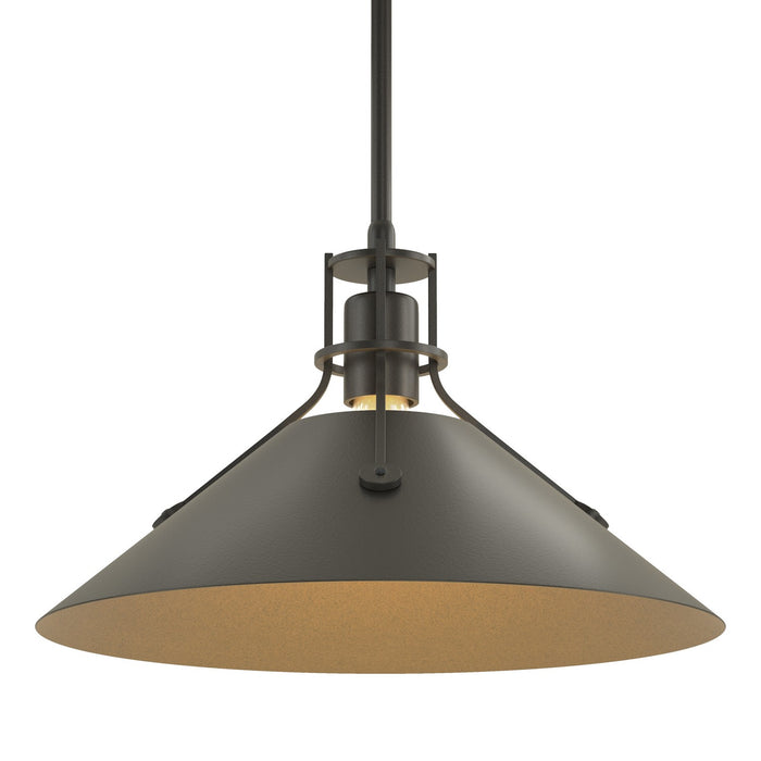 Henry Medium Steel Shade Pendant in Black with Black Accent - 134550-SKT-MULT-10-10 by Hubbardton Forge