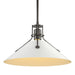 Henry Medium Steel Shade Pendant in Oil Rubbed Bronze with White Accent - 134550-SKT-MULT-14-02 by Hubbardton Forge