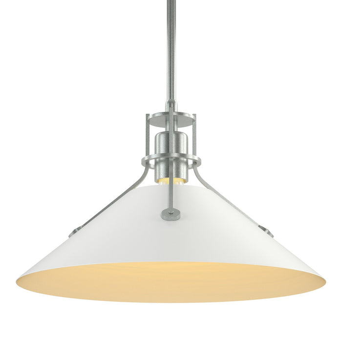 Henry Medium Steel Shade Pendant in Vintage Platinum with White Accent - 134550-SKT-MULT-82-02 by Hubbardton Forge