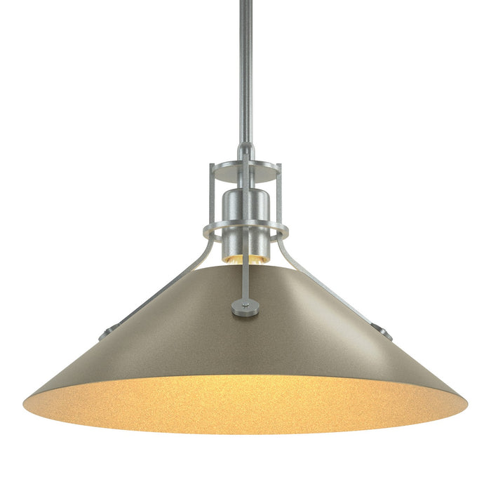 Henry Medium Steel Shade Pendant in Vintage Platinum with Soft Gold Accent - 134550-SKT-MULT-82-84 by Hubbardton Forge