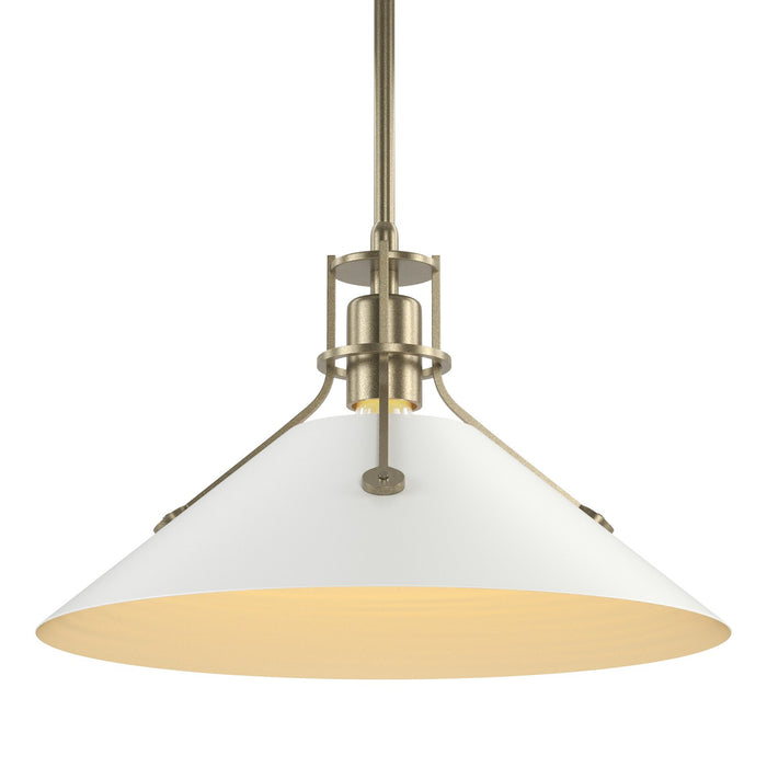 Henry Medium Steel Shade Pendant in Soft Gold with White Accent - 134550-SKT-MULT-84-02 by Hubbardton Forge