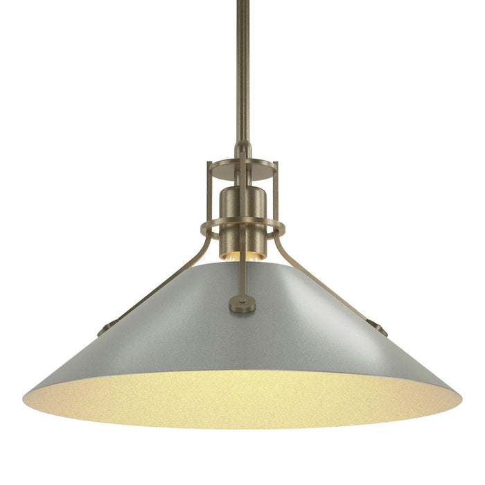 Henry Medium Steel Shade Pendant in Soft Gold with Vintage Platinum Accent - 134550-SKT-MULT-84-82 by Hubbardton Forge