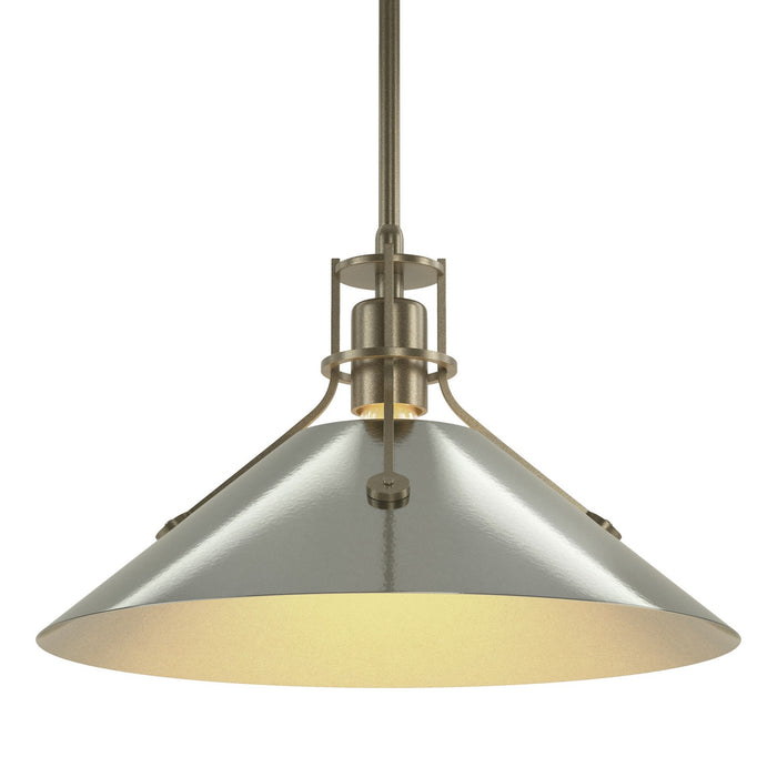 Henry Medium Steel Shade Pendant in Soft Gold with Sterling Accent - 134550-SKT-MULT-84-85 by Hubbardton Forge