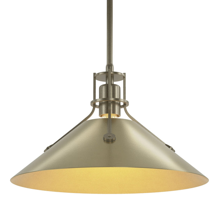 Henry Medium Steel Shade Pendant in Soft Gold with Modern Brass Accent - 134550-SKT-MULT-84-86 by Hubbardton Forge