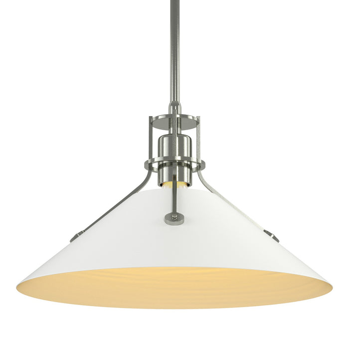 Henry Medium Steel Shade Pendant in Sterling with White Accent - 134550-SKT-MULT-85-02 by Hubbardton Forge