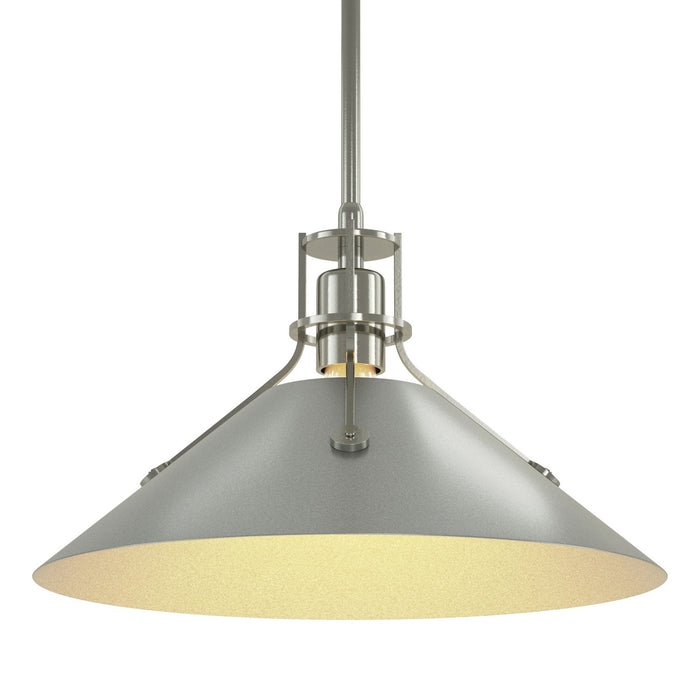 Henry Medium Steel Shade Pendant in Sterling with Vintage Platinum Accent - 134550-SKT-MULT-85-82 by Hubbardton Forge