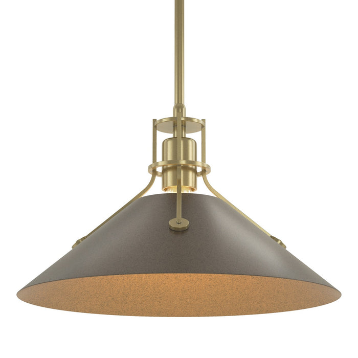 Henry Medium Steel Shade Pendant in Modern Brass with Bronze Accent - 134550-SKT-MULT-86-05 by Hubbardton Forge