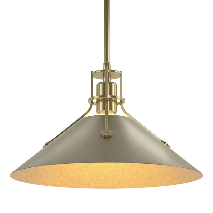 Henry Medium Steel Shade Pendant in Modern Brass with Soft Gold Accent - 134550-SKT-MULT-86-84 by Hubbardton Forge