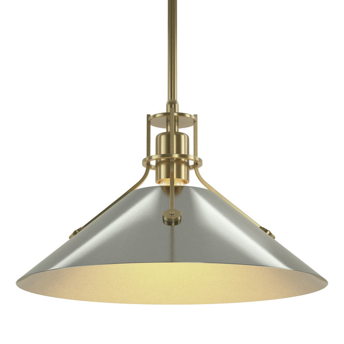 Henry Medium Steel Shade Pendant in Modern Brass with Sterling Accent - 134550-SKT-MULT-86-85 by Hubbardton Forge