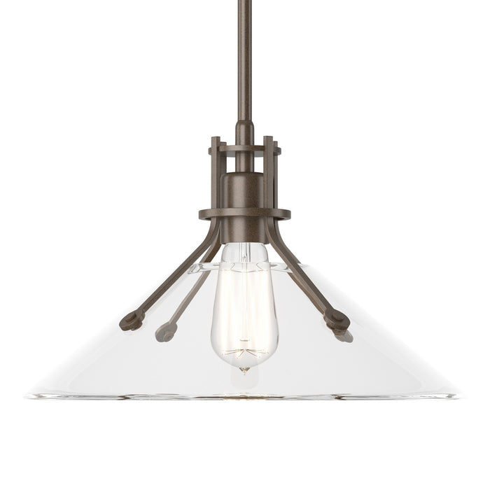 Henry Medium Glass Shade Pendant in Bronze - 134553-SKT-MULT-05-ZM0686 by Hubbardton Forge