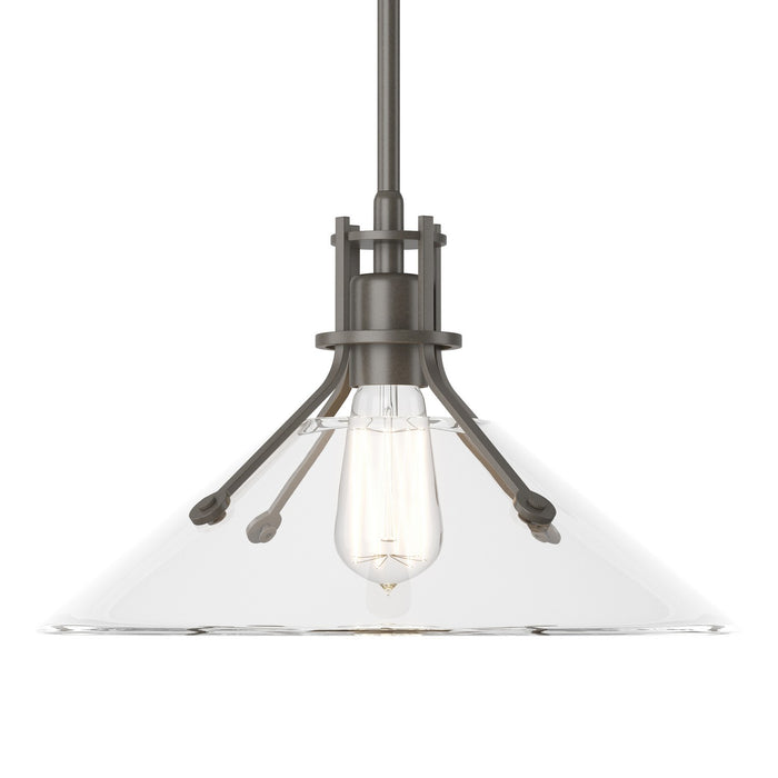 Henry Medium Glass Shade Pendant in Dark Smoke - 134553-SKT-MULT-07-ZM0686 by Hubbardton Forge