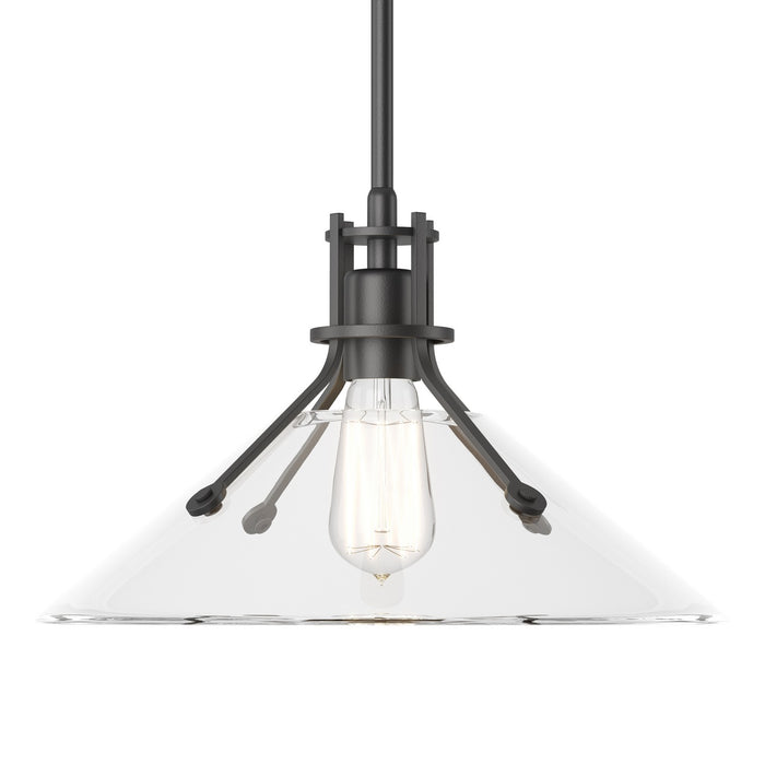 Henry Medium Glass Shade Pendant in Black - 134553-SKT-MULT-10-ZM0686 by Hubbardton Forge