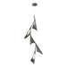 Plume 5-Light LED Pendant in Bronze with Natural Iron Accent - 135006-LED-STND-05-20 by Hubbardton Forge