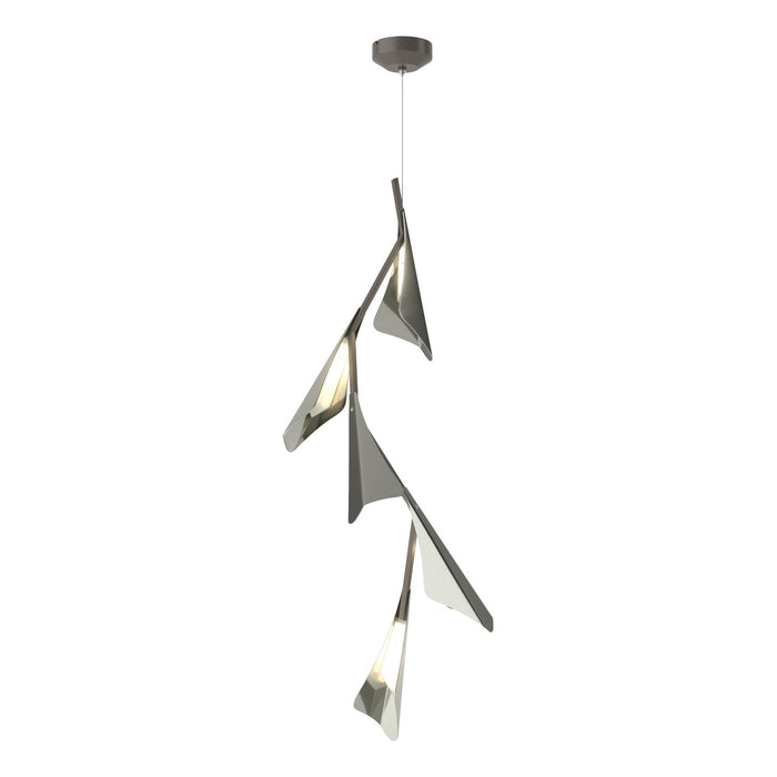 Plume 5-Light LED Pendant in Dark Smoke with Sterling Accent - 135006-LED-STND-07-85 by Hubbardton Forge