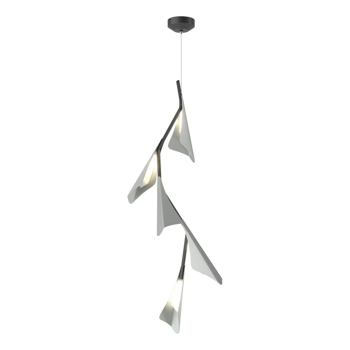 Plume 5-Light LED Pendant in Black with Vintage Platinum Accent - 135006-LED-STND-10-82 by Hubbardton Forge