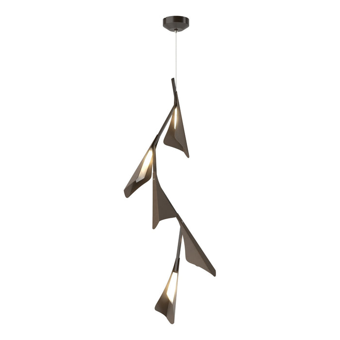 Plume 5-Light LED Pendant in Oil Rubbed Bronze with Bronze Accent - 135006-LED-STND-14-05 by Hubbardton Forge