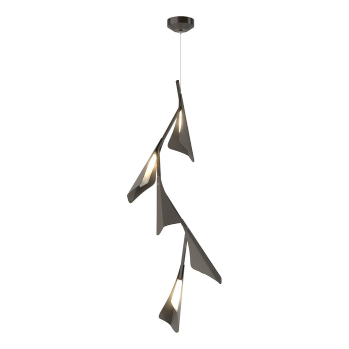 Plume 5-Light LED Pendant in Oil Rubbed Bronze with Dark Smoke Accent - 135006-LED-STND-14-07 by Hubbardton Forge