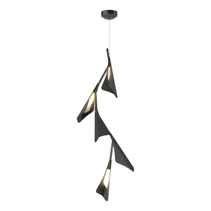 Plume 5-Light LED Pendant in Oil Rubbed Bronze with Black Accent - 135006-LED-STND-14-10 by Hubbardton Forge